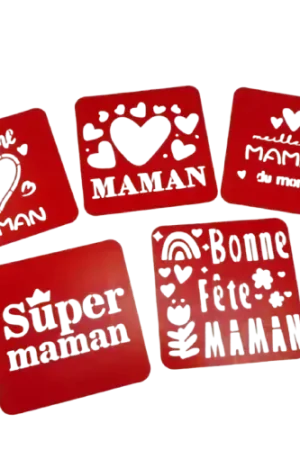 Bon Marché Pochoirs "Spécial Maman" x5 – 15 x 15 cm