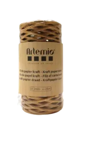 Bobine de fil de papier kraft ARTEMIO – 2 mm x 25 m Quantité Limitée
