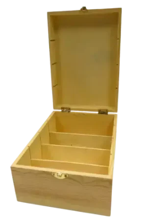 Boîte de rangement en bois 4 compartiments 24 x 17 x 10,5 cm Offre Limitée