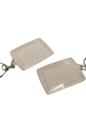 Lot de 2 portes-clés photo rectangle en acrylique – 4 x 5,5 cm Usine Directe