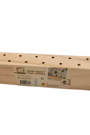 Remise Socle Support Fleurs Séchées en Bois – 21 x 4 x 5 cm