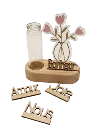 Expédition Rapide Kit Petit Socle en Bois et Fiole en Verre – DIY