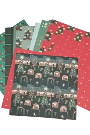 Offre Spéciale Lot Origami Marché de Noël – 50 Feuilles, 10 Designs – Rico Design