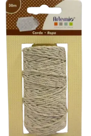 Corde Coton Argenté 30 m ARTEMIO Offre Limitée