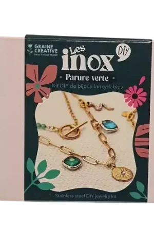 Quantité Limitée Kit Bijoux Inoxydables – Parure Verte Graine Creative