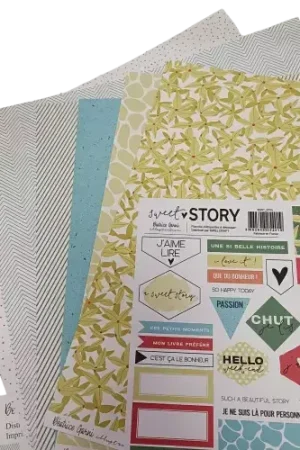 Lot Papiers Scrapbooking Béatrice Garni “Sweet Story” – 30,5 x 30,5 cm Commande En Gros