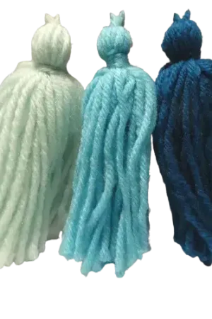 Pompons en Laine x3 – Camaïeu de Bleu 8 cm Promotion