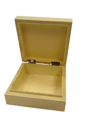 Expédié Aujourd'hui Boîte carrée en bois 10 x 10 x 3,7 cm à décorer