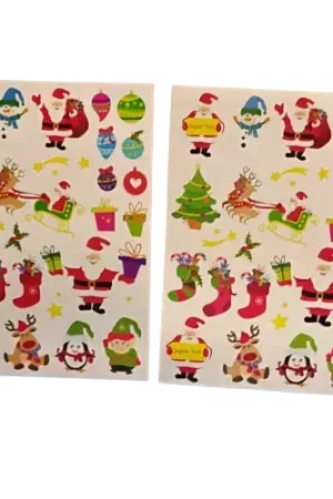 Lot de 2 planches de gommettes Noël – 60 gommettes – 1 à 7,5 cm Offre Du Jour