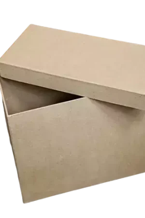 Boîte Rectangle Haute Décopatch en Papier Mâché Brun – 25 x 12 x 22 cm Retour Gratuit