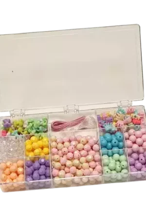 Meilleur Prix Maxi Boîte de Perles Rondes et Acrylique Pastels – 200 g
