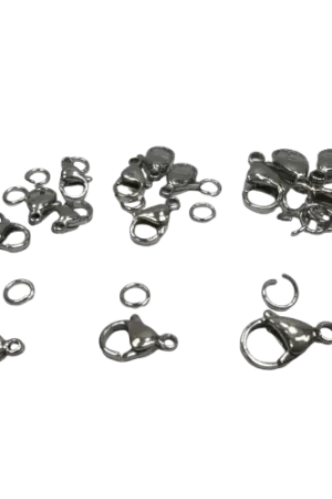 Prix Bas Fermoirs Mousquetons Acier Inoxydable Argenté – 10 à 14 mm