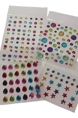 Stickers Strass Colorés - 3 formes Dernière Chance