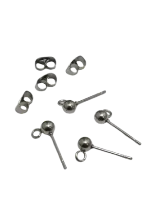 Boucles d’Oreilles Clous et Fermoirs en Acier Inoxydable – x4 Soldes