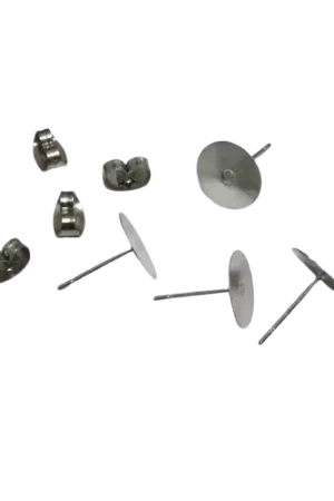 Petit Prix Boucles d’Oreilles Clous Plateau 10 mm en Acier Inoxydable – x4
