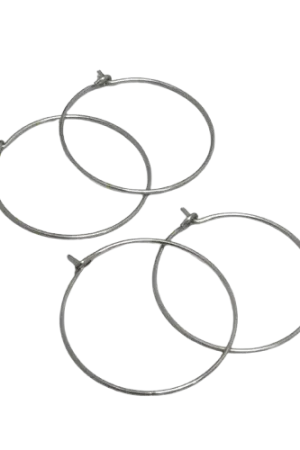 Satisfait Ou Remboursé Boucles d’Oreilles Créoles 25 mm en Acier Inoxydable – x4