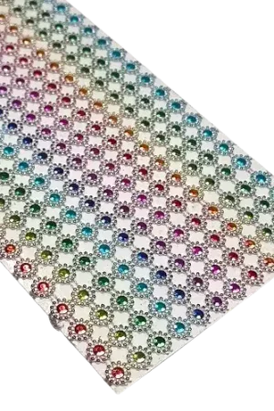 Top Vente Stickers strass facettés – 0,8 cm – Bande adhésive 30 x 12 cm – Divers coloris pour loisirs créatifs