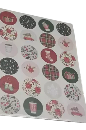 2 planches de gommettes rondes spécial Noël x45 – 3 à 3,5 cm Livraison Express