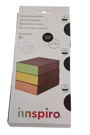 Bloc Abrasif en Mousse INNSPIRO x3 – 10 x 7 x 2,5 cm Commander Maintenant
