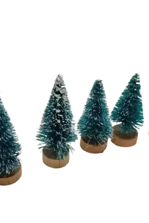 Lot de 5 sapins artificiels vert enneigé – 3,5 à 6,5 cm Top Vente