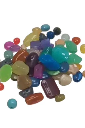 Perles acryliques translucides – 8 couleurs – tailles et formes assorties – 50 g Livraison Express