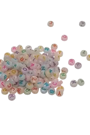 Dernière Chance Lot de perles alphabet phosphorescentes – 0,7 x 0,3 cm – 40 g environ