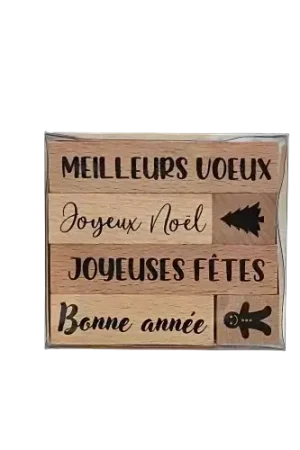 Prix Cassé 6 tampons bois spécial Noël Artemio