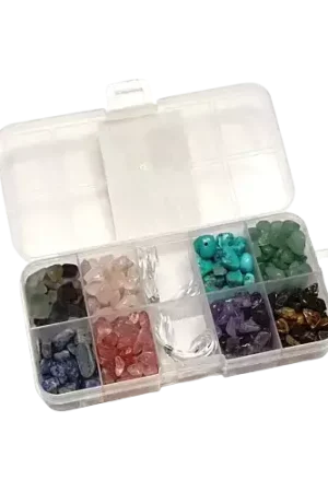 Solde Boîte de perles en pierres semi-précieuses