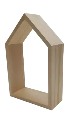 Cadre en Bois Forme Maison – 14 × 22 × 6 cm Populaire