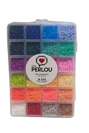 Mini Perlou – 24 couleurs – 18 000 perles à repasser Livraison Express