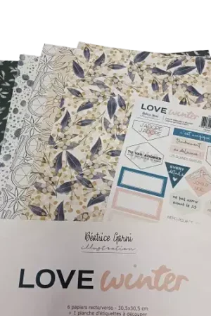 Lot Papiers Scrapbooking Béatrice Garni “Love Winter” – 30,5 x 30,5 cm Bon Plan