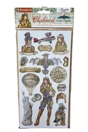 Achetez Aujourd'hui Chipboard Stamperia "Vagabond Aviator" 1,3 à 15,5 cm