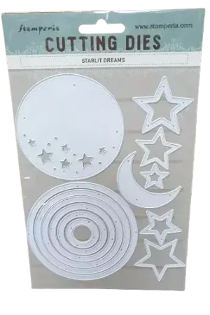 Lot de 13 matrices Stamperia "Starlit Dreams" 2,5 à 9 cm Achat Immédiat
