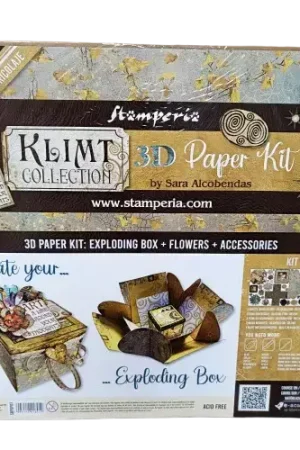 Kit 3D papiers Boîte Explosion Stamperia "Klimt Collection" Prix Réduit