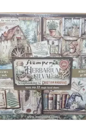 Petit Prix Papiers scrapbooking Stamperia "Herbarium Silvae" 30,5 x 30,5 cm