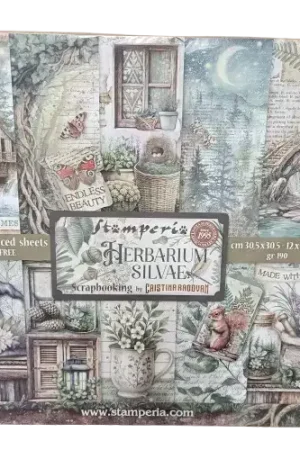 Acheter En Ligne Papiers scrapbooking Stamperia "Herbarium Silvae" 30,5 x 30,5 cm