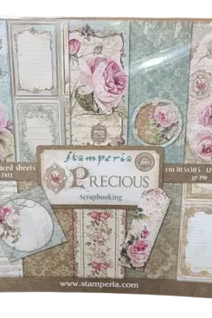 Paiement Sécurisé Papiers scrapbooking Stamperia "Precious" 30,5 x 30,5 cm