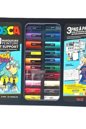 Mallette Posca – 20 marqueurs – Thème Manga Prix Choc