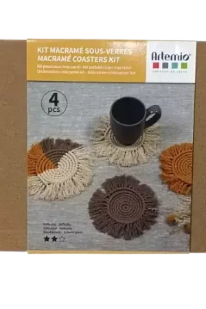 Kit macramé sous-verres Artemio – Lot de 4 Nouvel Arrivage