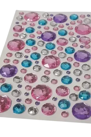 Stickers strass ronds pastels – 110 pièces Must-Have