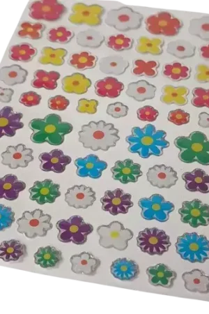 Marque Stickers fleurs – 68 pièces, 0,7 à 1,6 cm