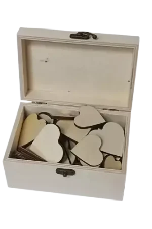 Coffret Cœurs Livre d’Or – 50 cœurs en bois (3 à 5 cm) Jusqu'à Épuisement Des Stocks