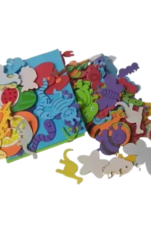 Prix Promo Méga pack stickers mousse + boîte de rangement – 100 pièces environ (spécial enfant)