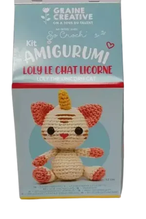 Kit Crochet Amigurumi “Loly le Chat Licorne” – Graine Creative Commander Vite