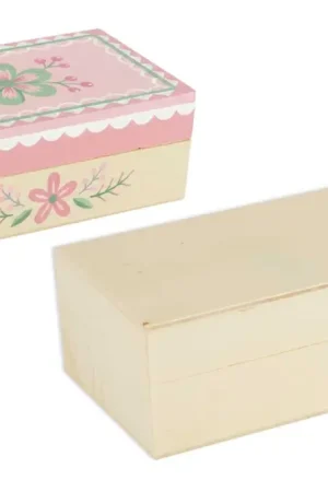 Boite rectangulaire en bois - 10 x 6 x 4 cm Promotion Saisonnière