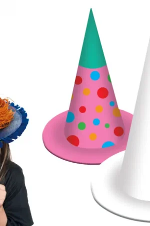 Acheter Direct Chapeau pointu en carte forte blanche - 10 pièces