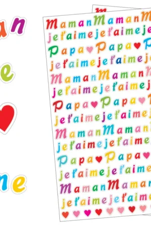 Stickers lettres "Maman, Papa"- 518 pcs Petit Prix