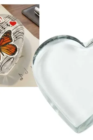 Bon Plan Presse-papier coeur en verre