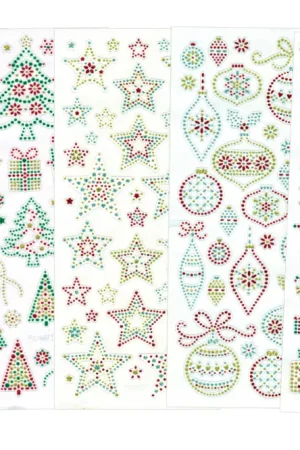Prix Bas Stickers cristal brillant, thème Noël - 160 pcs