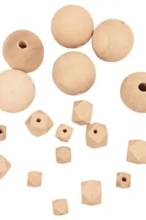 Prix Choc Perles assorties en bois naturel - 18 perles